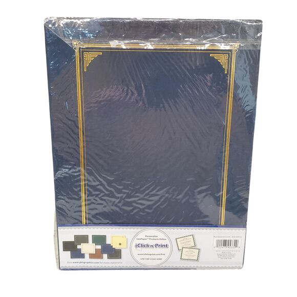 Document Covers Certificate Holder Oversized Embossed Linen Finish Geographics - Picture 8 of 8